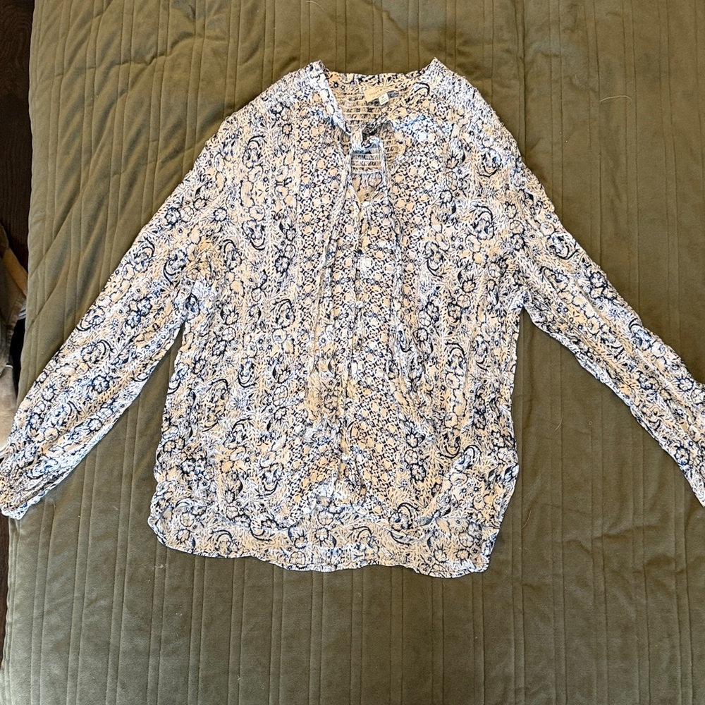 Lucky Brand Blue and White Blouse